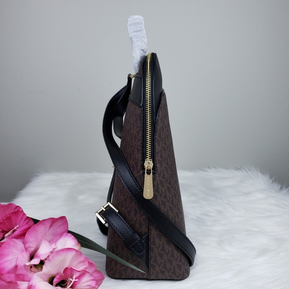 🌺NWT Michael Kors LG Emmy backpack brown black MK - Picture 4 of 8